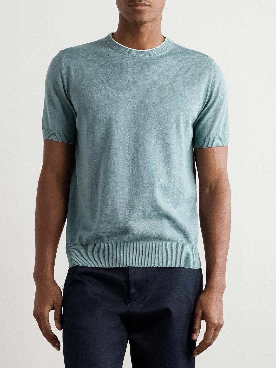 Canali - Slim-Fit Cotton T-Shirt - Blue