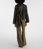 Max Mara Checked virgin wool wide-leg pants