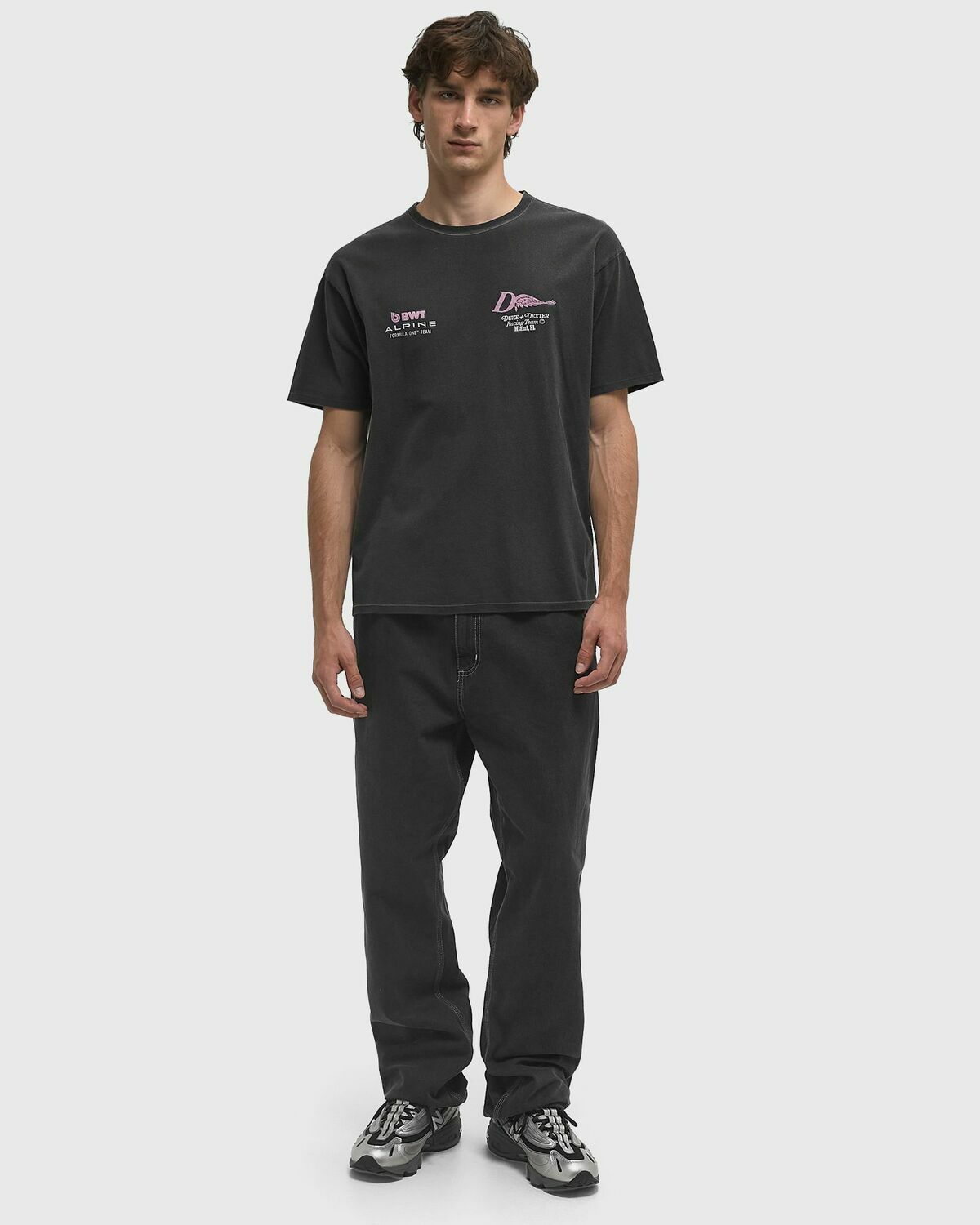 Duke & Dexter Alpine Formula One Team Helmet Black T-Shirt Black Mens Shortsleefe