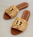 Dolce&Gabbana DG raffia-effect slides