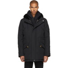 Yves Salomon Black Down and Fur Parka