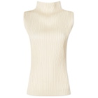 Pleats Please Issey Miyake Women's Colourful Basics Roll Neck Vest in Neutrals