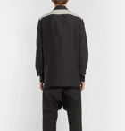 Rick Owens - Colour-Block Studded Cotton and Silk-Blend Shirt - Men - Black