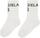 MM6 Maison Margiela White Logo Socks