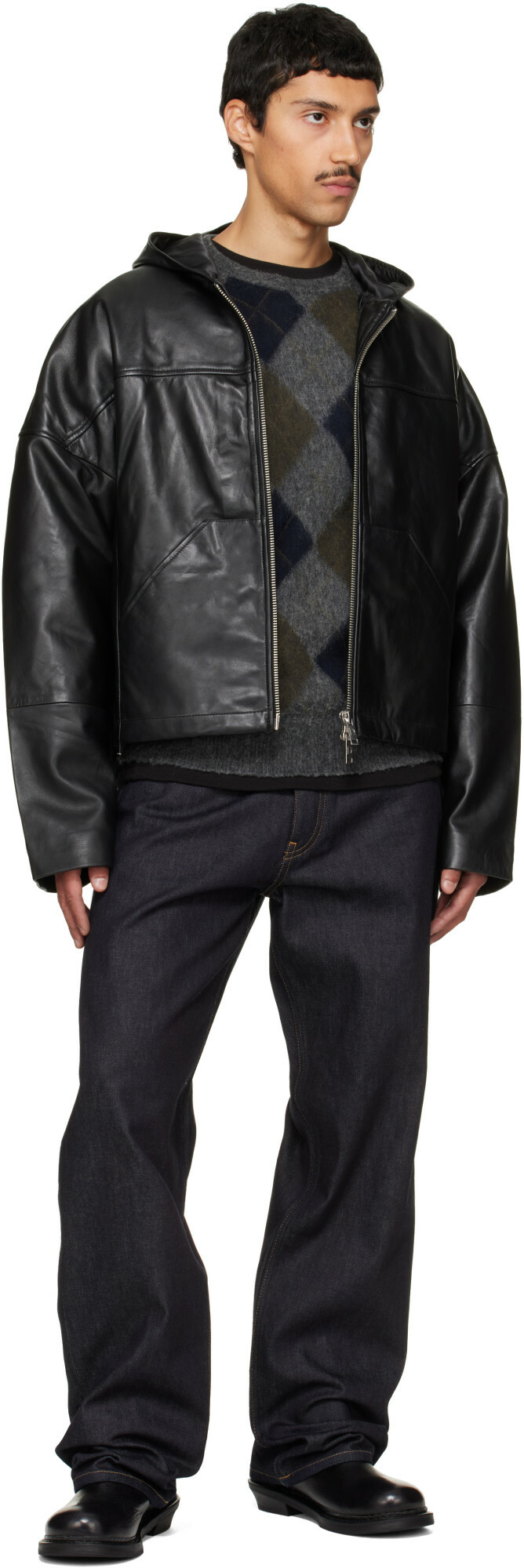 Deadwood Black Hector Leather Hoodie