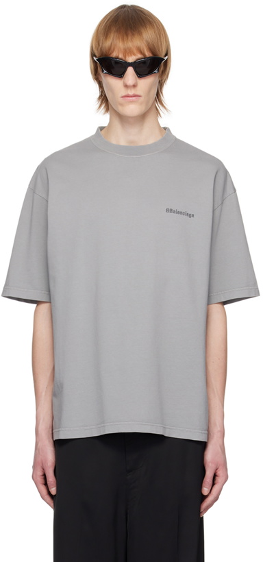 Photo: Balenciaga Gray BB Corp T-Shirt