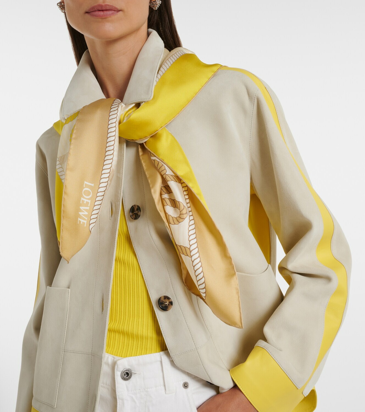 Loewe Anagram silk twill scarf