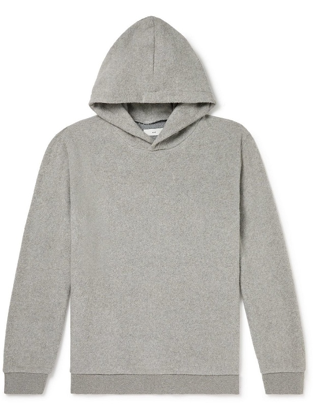 Photo: SSAM - Charles Brushed Cotton and Camel Hair-Blend Hoodie - Gray