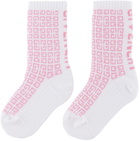 Givenchy Kids White & Pink 4G Socks