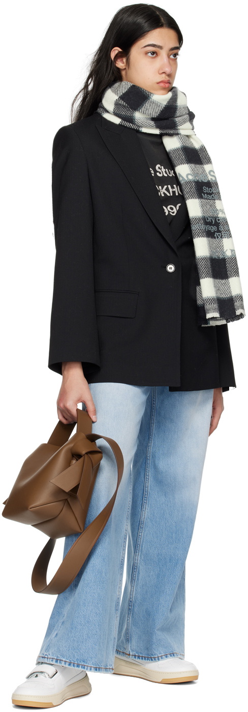 小物 ACNE STUDIOS SCARF/WHITE/BLACK Acne Studios Black & White Check Scarf Acne Studios