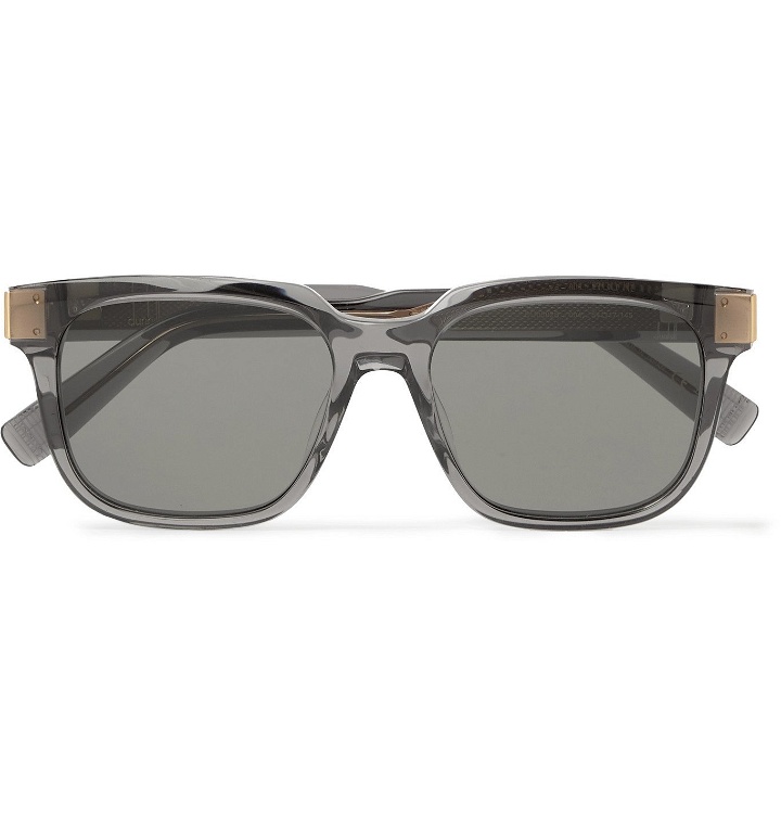 Photo: DUNHILL - Square-Frame Acetate and Gold-Tone Sunglasses - Gray