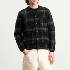 Universal Works Men's MOH Check Fleece Cardigan in Grey