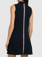 THOM BROWNE Sleeveless Pleated Tennis Mini Dress