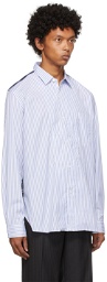 Junya Watanabe Blue Patchwork Striped Shirt