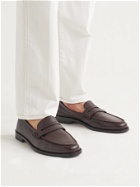 MANOLO BLAHNIK - Perry Full-Grain Leather Penny Loafers - Brown - UK 7