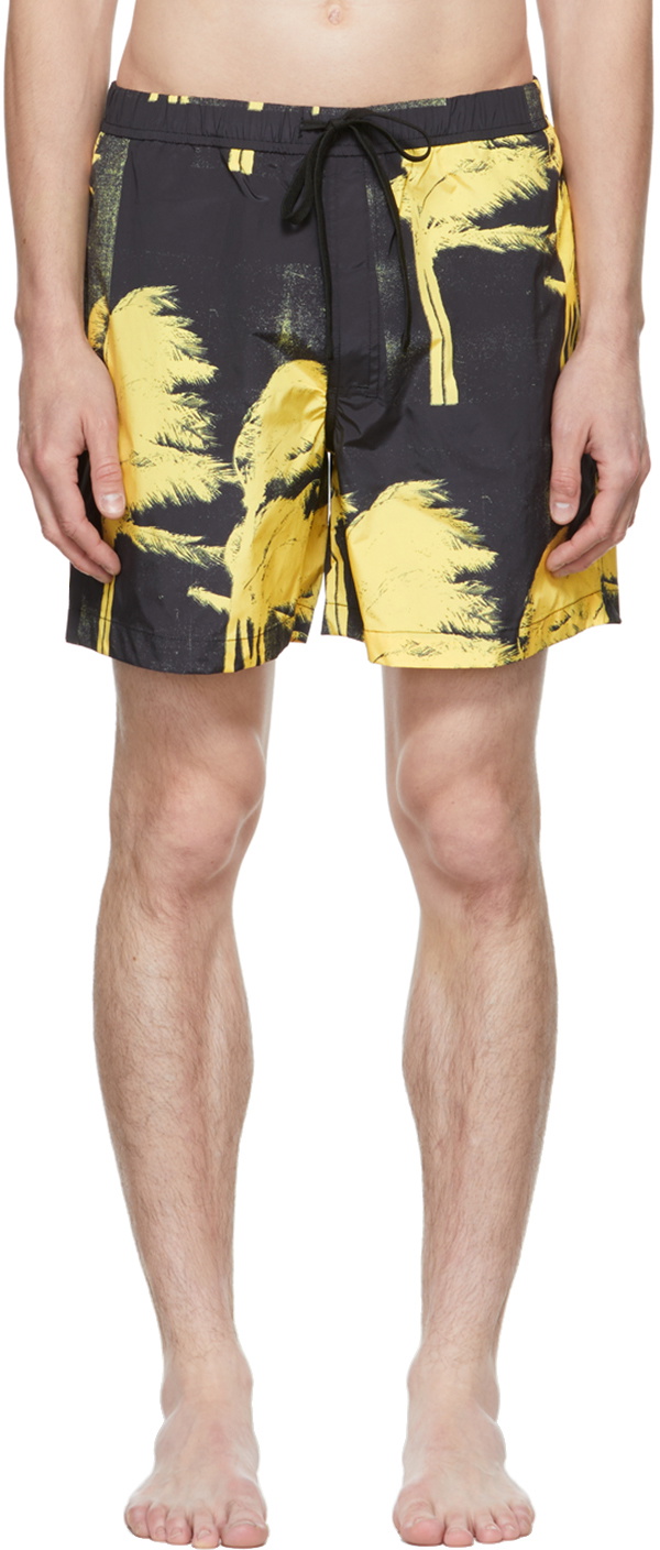 Double Rainbouu Black Graphic Swim Shorts