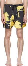 Double Rainbouu Black Graphic Swim Shorts
