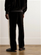 Fear of God - Forum Striped Canvas-Trimmed Cotton and Modal-Blend Velvet Sweatpants - Black