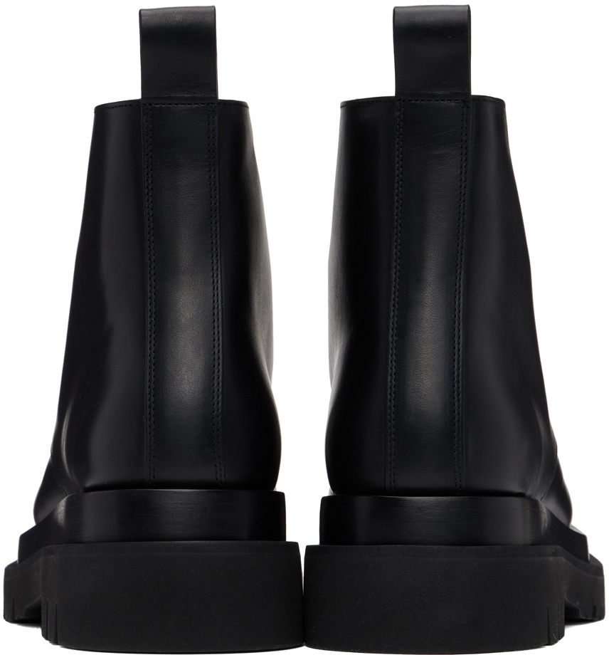 Bottega Veneta Black Lug Lace-Up Boots