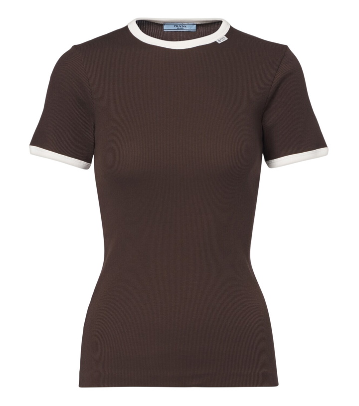 Photo: Prada Ribbed-knit cotton T-shirt