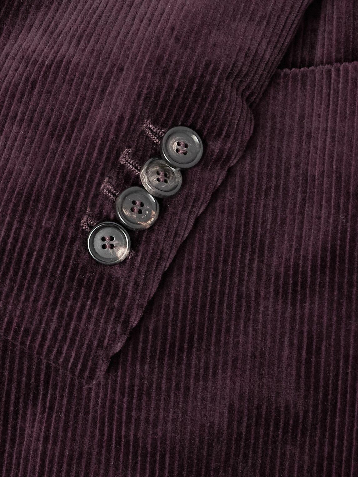 De Petrillo - Posillipo Slim-Fit Cotton-Blend Corduroy Suit Jacket - Burgundy