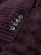 De Petrillo - Posillipo Slim-Fit Cotton-Blend Corduroy Suit Jacket - Burgundy