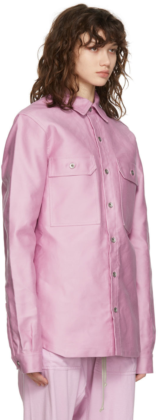 Rick Owens Drkshdw Pink Outershirt Jacket Rick Owens Drkshdw