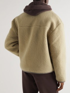 De Bonne Facture - Jacquard-Trimmed Wool-Blend Fleece Jacket - Neutrals