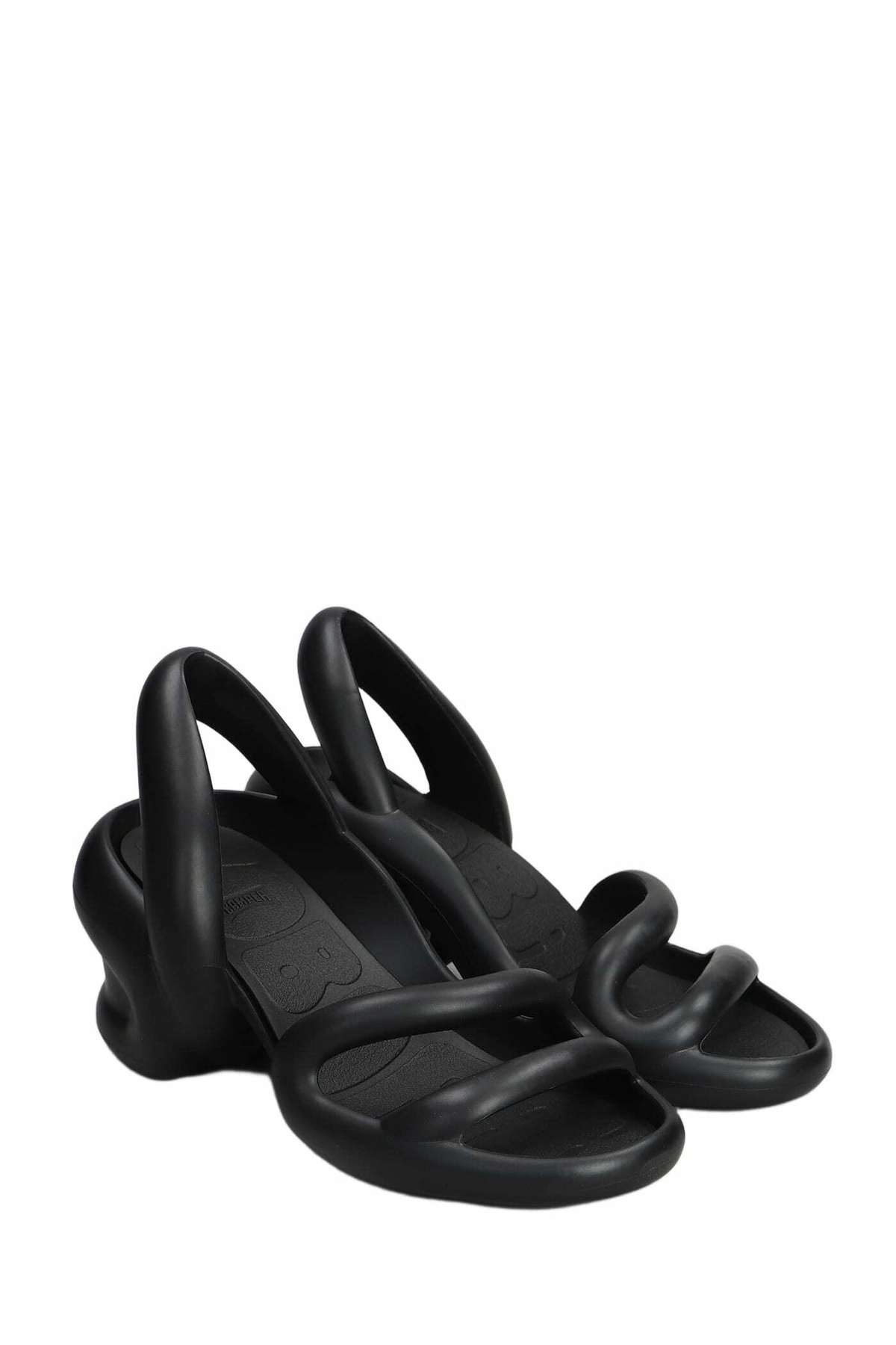 Camper Kobarah Sandals In Black Rubber/plasic