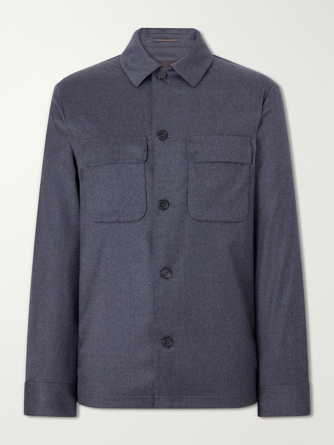 Slowear - Stretch-Wool Flannel Overshirt - Blue
