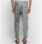 Haider Ackermann - Slim-Fit Cropped Striped Twill Trousers - Black