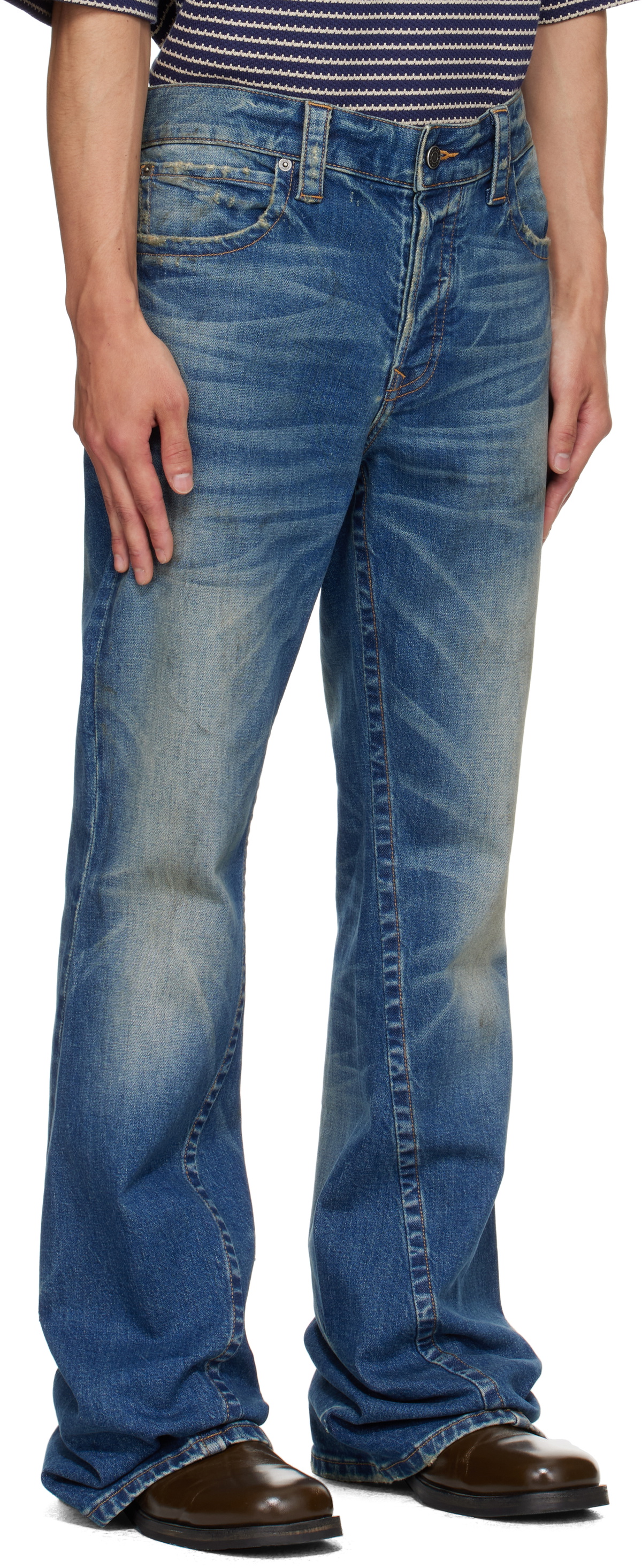 COÛT DE LA LIBERTÉ Blue Jimmy Sioux Twisted Flare Jeans