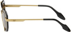 JW Anderson SSENSE Exclusive Black & Gold Geometric Sunglasses
