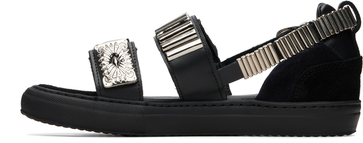 Toga Virilis Black Metal Sneaker Sandals
