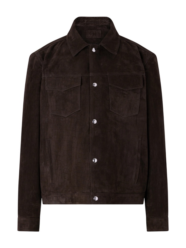 Photo: Mr P. - Croc-Effect Suede Jacket - Brown