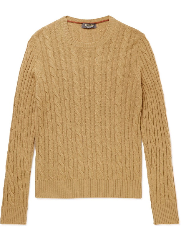 Photo: Loro Piana - Cable-Knit Baby Cashmere Sweater - Brown