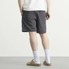Foret Men's Shift Textured Shorts in Black Stripe