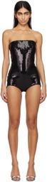 Mônot Black Straight Neck Romper