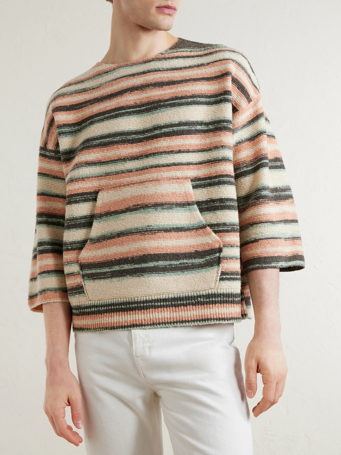Visvim - Burrow Striped Wool and Cashmere-Blend Sweater - Neutrals