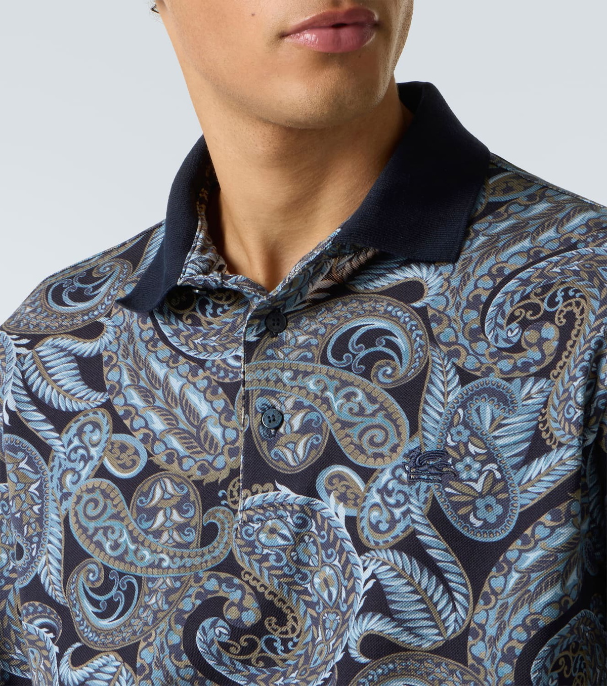 Etro Paisley cotton polo sweater