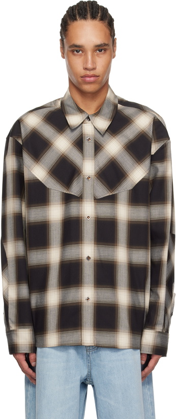 Photo: WOOYOUNGMI Black Western Check Shirt
