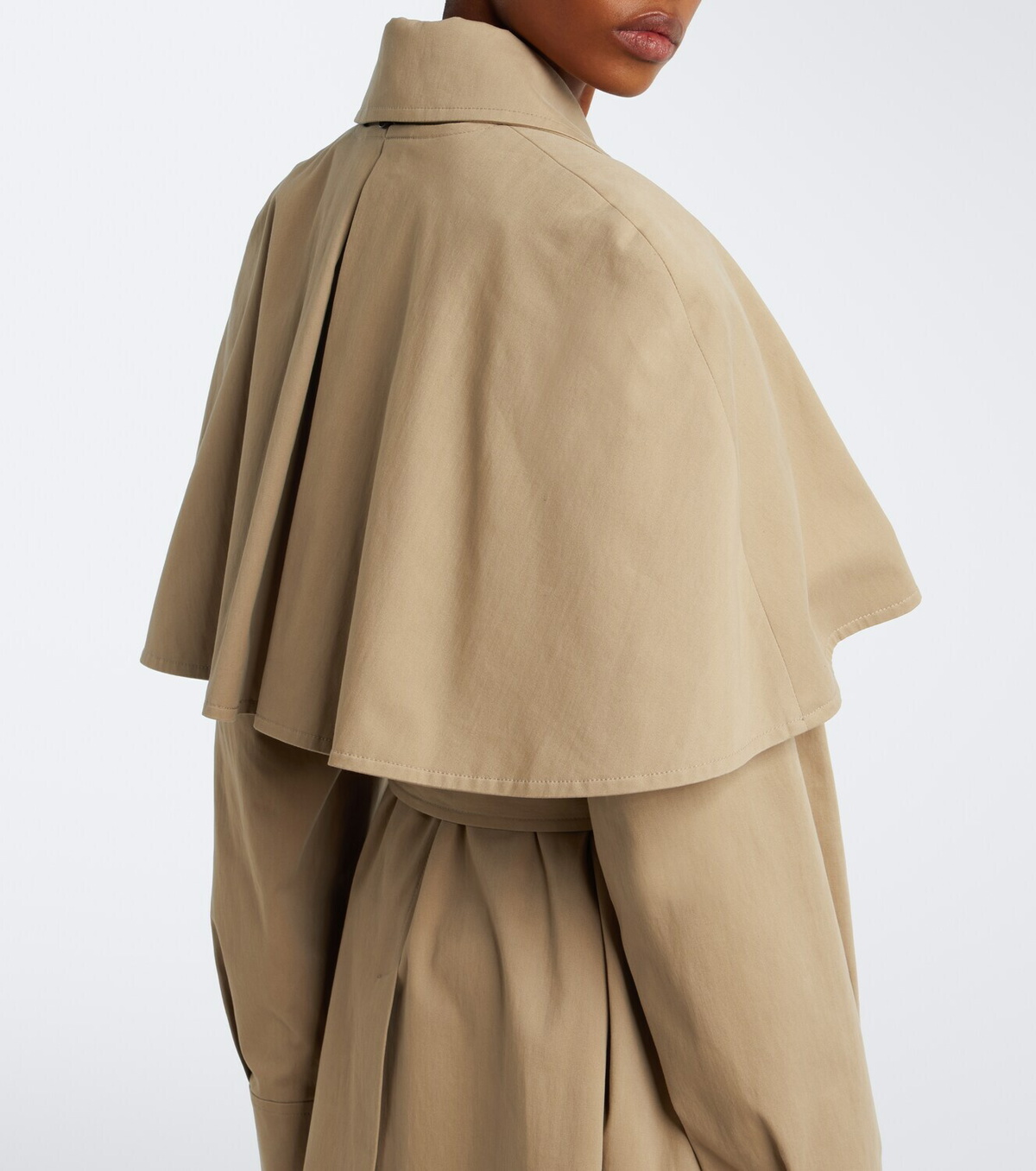 The Row Ayana caped cotton twill trench coat