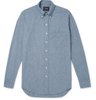 Drake's - Button-Down Collar Cotton-Chambray Shirt - Blue
