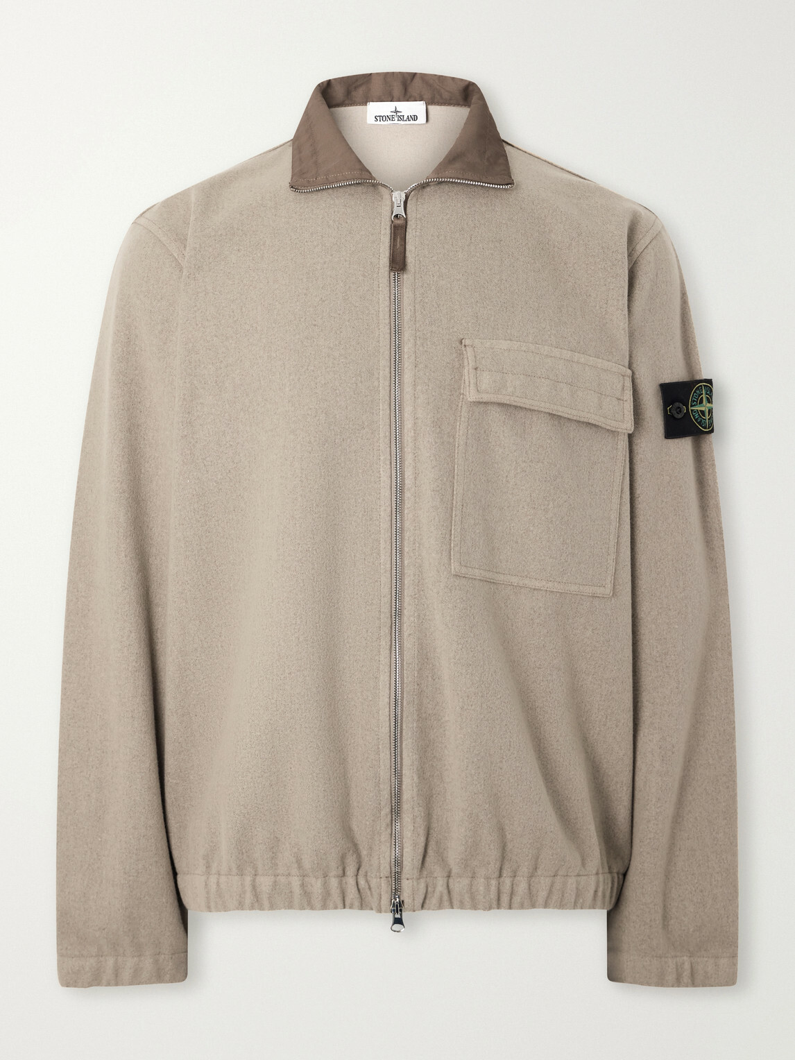 Stone Island - Garment-Dyed Wool Nylon Flannel-TC Overshirt - Brown