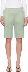 PLEATS PLEASE ISSEY MIYAKE Green June Monthly Colors Shorts