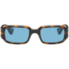 Valentino Brown Rectangular Acetate Sunglasses