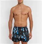 Neil Barrett - Wide-Leg Short-Length Floral-Print Swim Shorts - Black