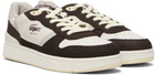 Lacoste Brown & Gray T-Clip Set Leather Sneakers