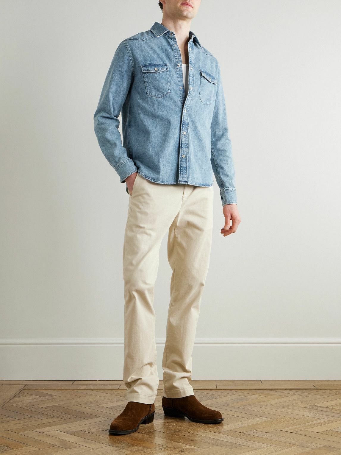 Mr P. - Denim Western Shirt - Blue