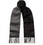 Canali - Two-Tone Silk and Cashmere-Blend Scarf - Men - Black